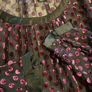 Club Monaco sheer polka dot blouse